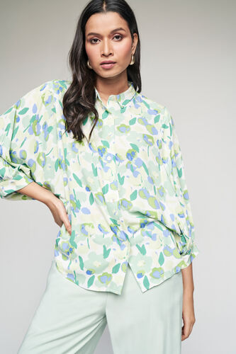 Marsha Printed Shirt, Green, image 5